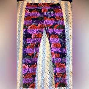 LuLaRoe TC Halloween Rose & Web Leggings